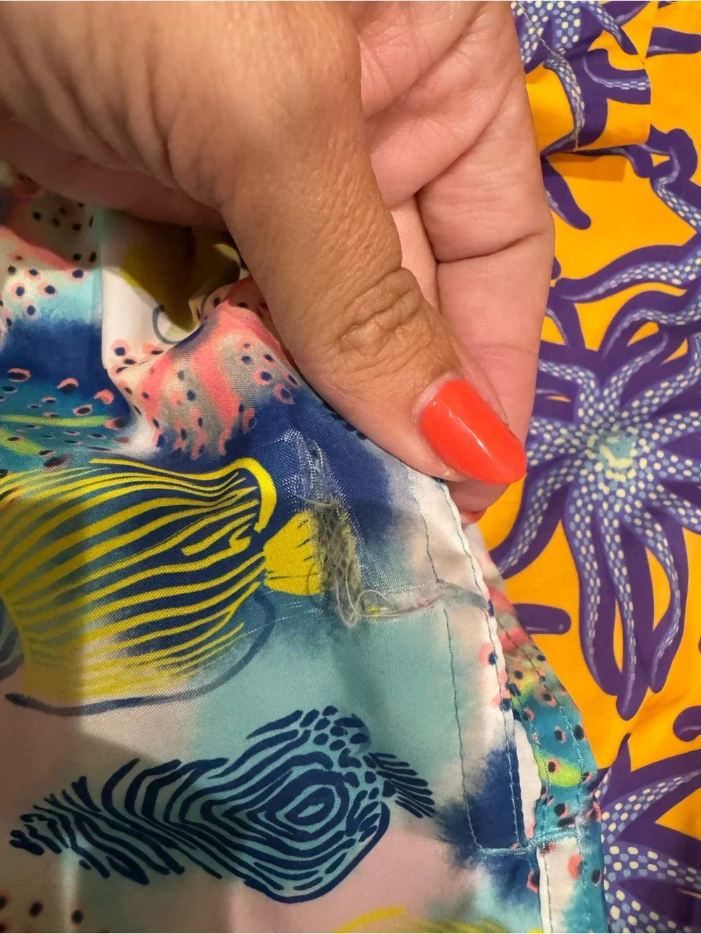 Bright Patterned Swim Shorts Duo - Yellow/Purple & Aqua Multicolor